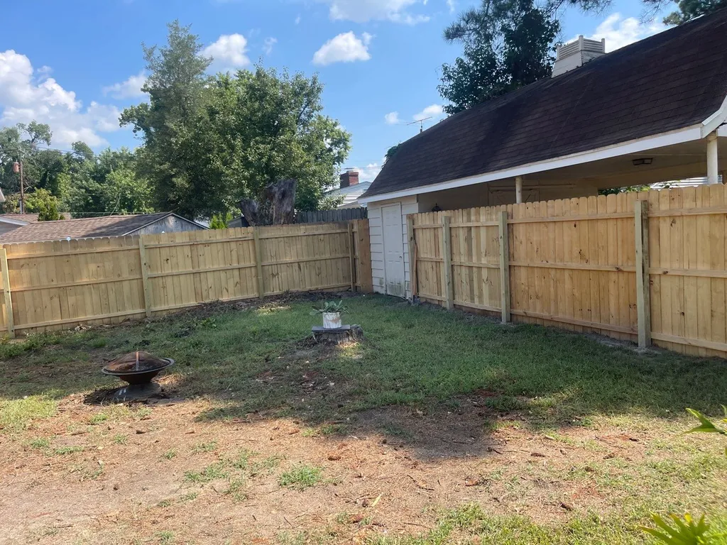 Wood fence installed on a property in Wicomico County, Maryland